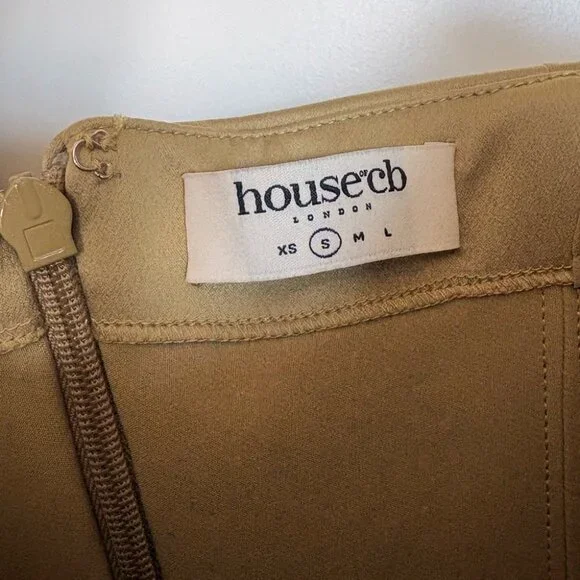 House of CB Natalya Olive Satin Corset Midi Dress S - Picture 6 of 6